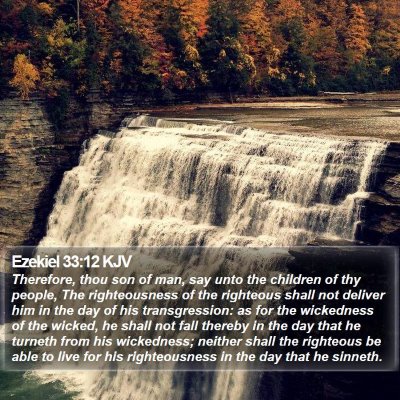 Ezekiel 33:12 KJV Bible Verse Image