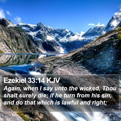 Ezekiel 33:14 KJV Bible Verse Image