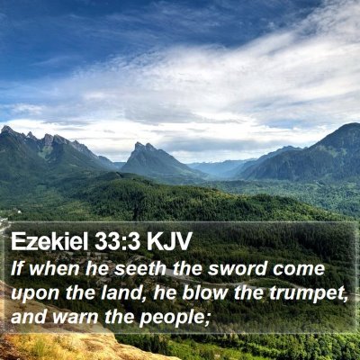 Ezekiel 33:3 KJV Bible Verse Image