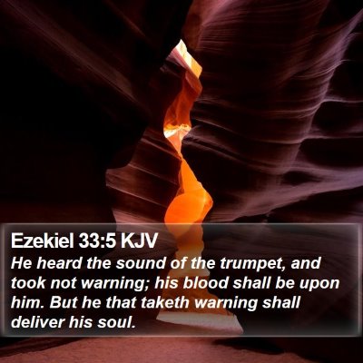 Ezekiel 33:5 KJV Bible Verse Image