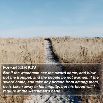 Ezekiel 33:6 KJV Bible Verse Image