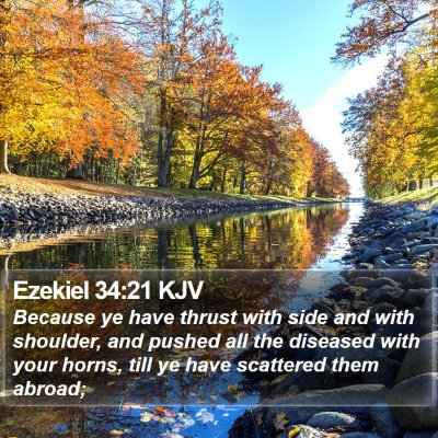 Ezekiel 34:21 KJV Bible Verse Image