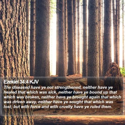 Ezekiel 34:4 KJV Bible Verse Image