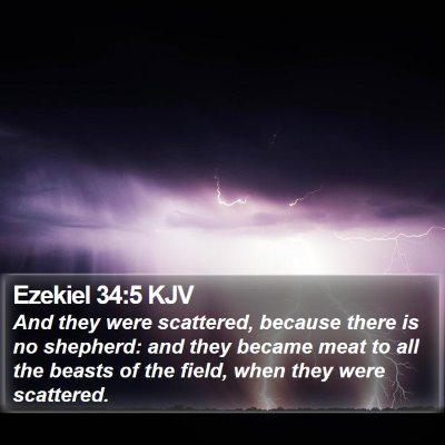 Ezekiel 34:5 KJV Bible Verse Image