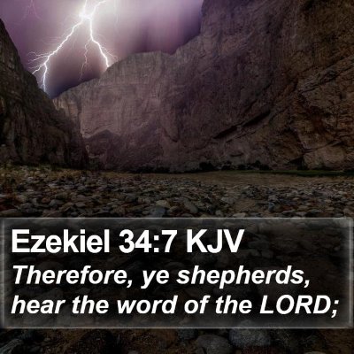 Ezekiel 34:7 KJV Bible Verse Image