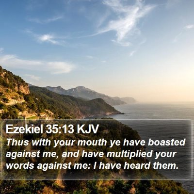 Ezekiel 35:13 KJV Bible Verse Image