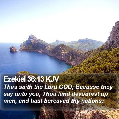 Ezekiel 36:13 KJV Bible Verse Image