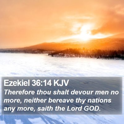 Ezekiel 36:14 KJV Bible Verse Image