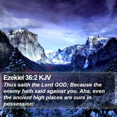 Ezekiel 36:2 KJV Bible Verse Image