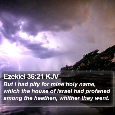 Ezekiel 36:21 KJV Bible Verse Image
