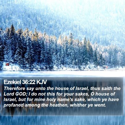 Ezekiel 36:22 KJV Bible Verse Image