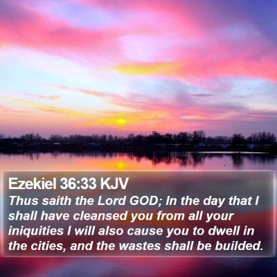 Ezekiel 36:33 KJV Bible Verse Image
