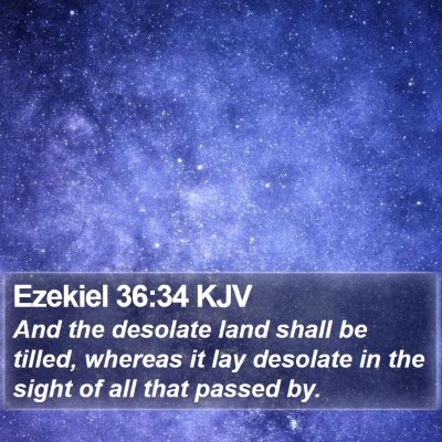 Ezekiel 36:34 KJV Bible Verse Image