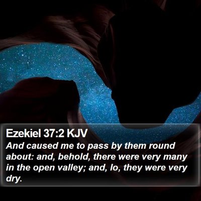 Ezekiel 37:2 KJV Bible Verse Image