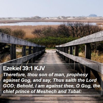 Ezekiel 39:1 KJV Bible Verse Image