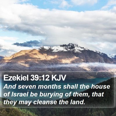 Ezekiel 39:12 KJV Bible Verse Image