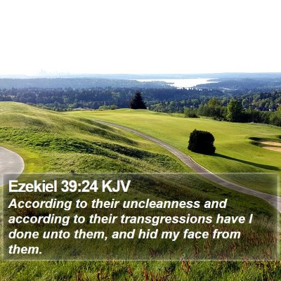 Ezekiel 39:24 KJV Bible Verse Image
