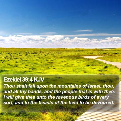 Ezekiel 39:4 KJV Bible Verse Image