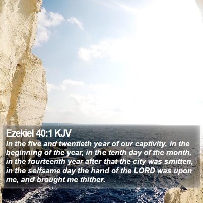 Ezekiel 40:1 KJV Bible Verse Image