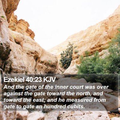 Ezekiel 40:23 KJV Bible Verse Image