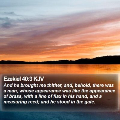 Ezekiel 40:3 KJV Bible Verse Image