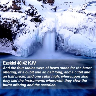 Ezekiel 40:42 KJV Bible Verse Image