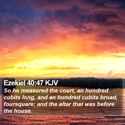 Ezekiel 40:47 KJV Bible Verse Image