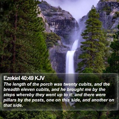 Ezekiel 40:49 KJV Bible Verse Image