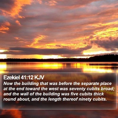 Ezekiel 41:12 KJV Bible Verse Image