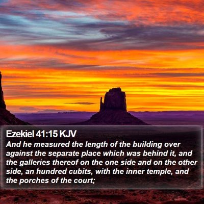 Ezekiel 41:15 KJV Bible Verse Image