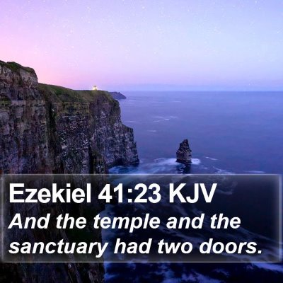 Ezekiel 41:23 KJV Bible Verse Image