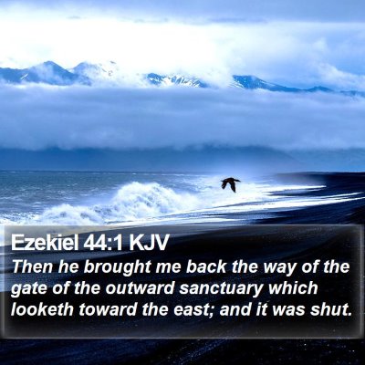 Ezekiel 44:1 KJV Bible Verse Image