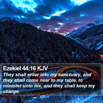Ezekiel 44:16 KJV Bible Verse Image