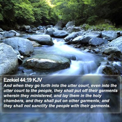 Ezekiel 44:19 KJV Bible Verse Image