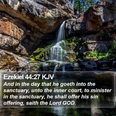 Ezekiel 44:27 KJV Bible Verse Image