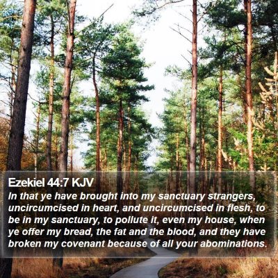 Ezekiel 44:7 KJV Bible Verse Image