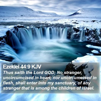 Ezekiel 44:9 KJV Bible Verse Image
