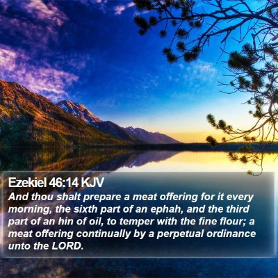 Ezekiel 46:14 KJV Bible Verse Image