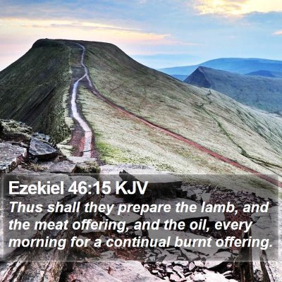 Ezekiel 46:15 KJV Bible Verse Image