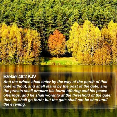 Ezekiel 46:2 KJV Bible Verse Image