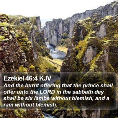 Ezekiel 46:4 KJV Bible Verse Image