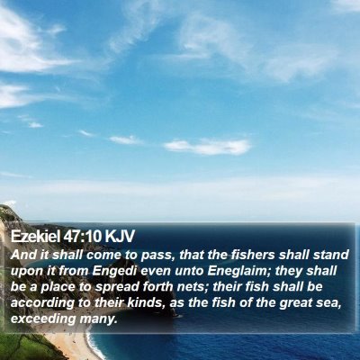 Ezekiel 47:10 KJV Bible Verse Image
