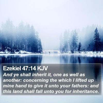 Ezekiel 47:14 KJV Bible Verse Image