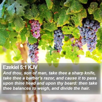 Ezekiel 5:1 KJV Bible Verse Image