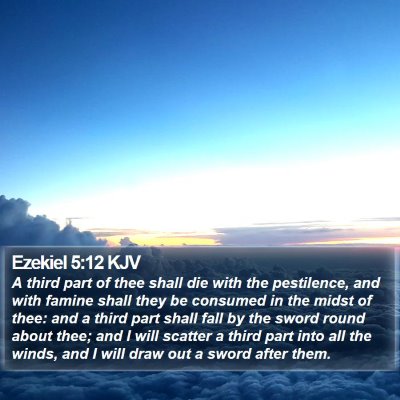 Ezekiel 5:12 KJV Bible Verse Image