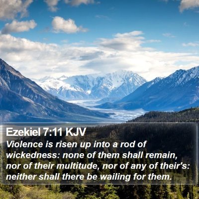 Ezekiel 7:11 KJV Bible Verse Image