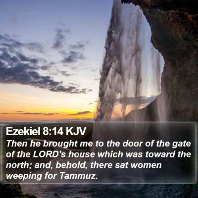 Ezekiel 8:14 KJV Bible Verse Image