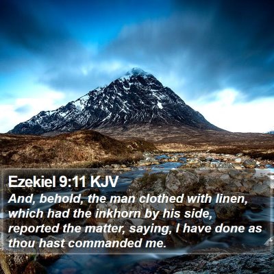 Ezekiel 9:11 KJV Bible Verse Image