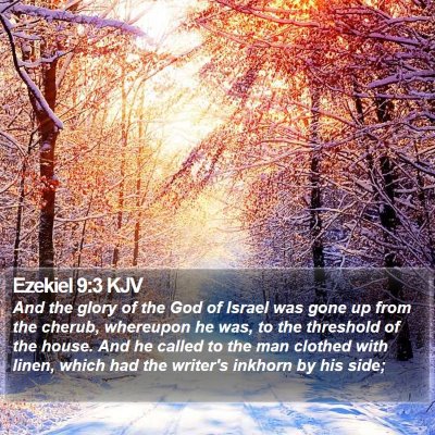 Ezekiel 9:3 KJV Bible Verse Image