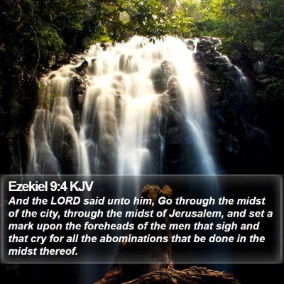 Ezekiel 9:4 KJV Bible Verse Image